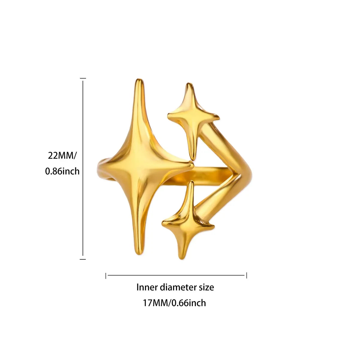 18K Gold Plated Stainless Steel Adjustable Irregular Wave Ring