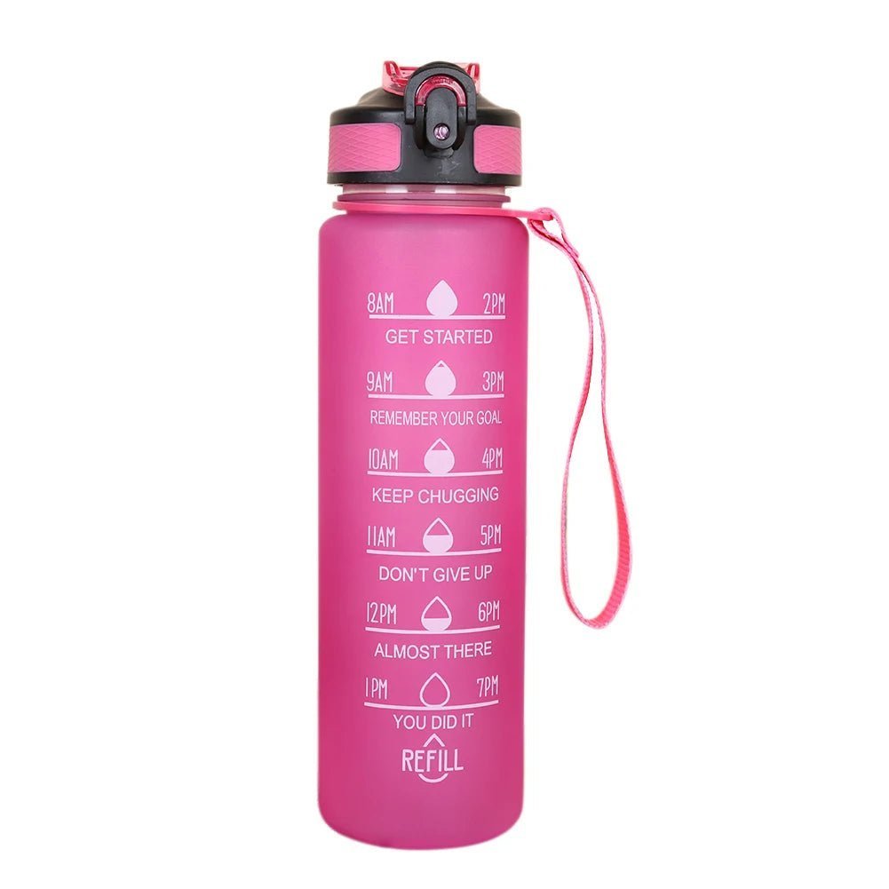 1000ML Drink Bottle Frosted Gradient Cold Water Bottle for Outdoor School Office - Thrifty Delights