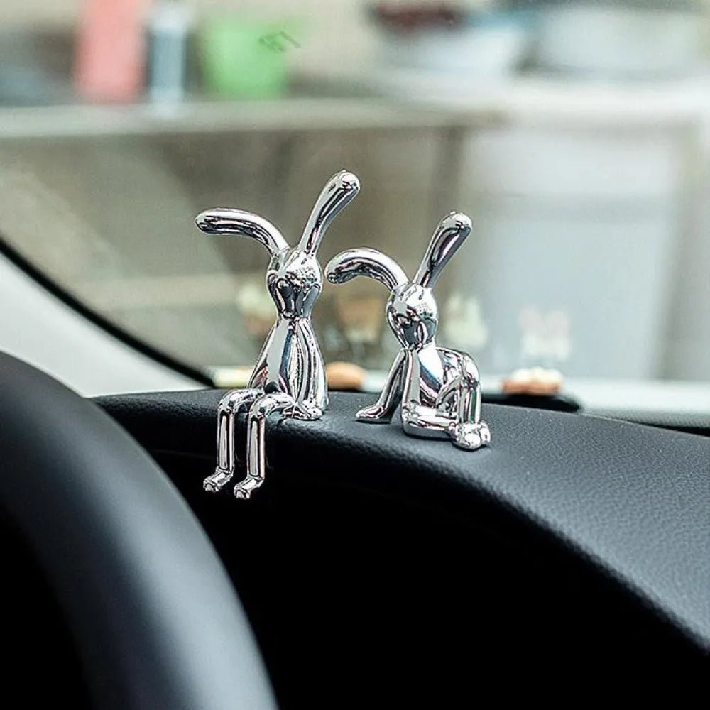 1pc Long Eared Rabbit Center Console Decor Pastable Plating Rabbit 3D DIY Home Furnishings Ornament - Thrifty Delights