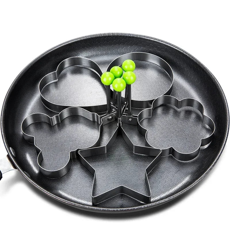 New Stainless Steel Fried Egg Mold Heart Pancake Maker Breakfast Baking Omelette Rings Cooking Tools Kitchen Accessories Gadget - Thrifty Delights