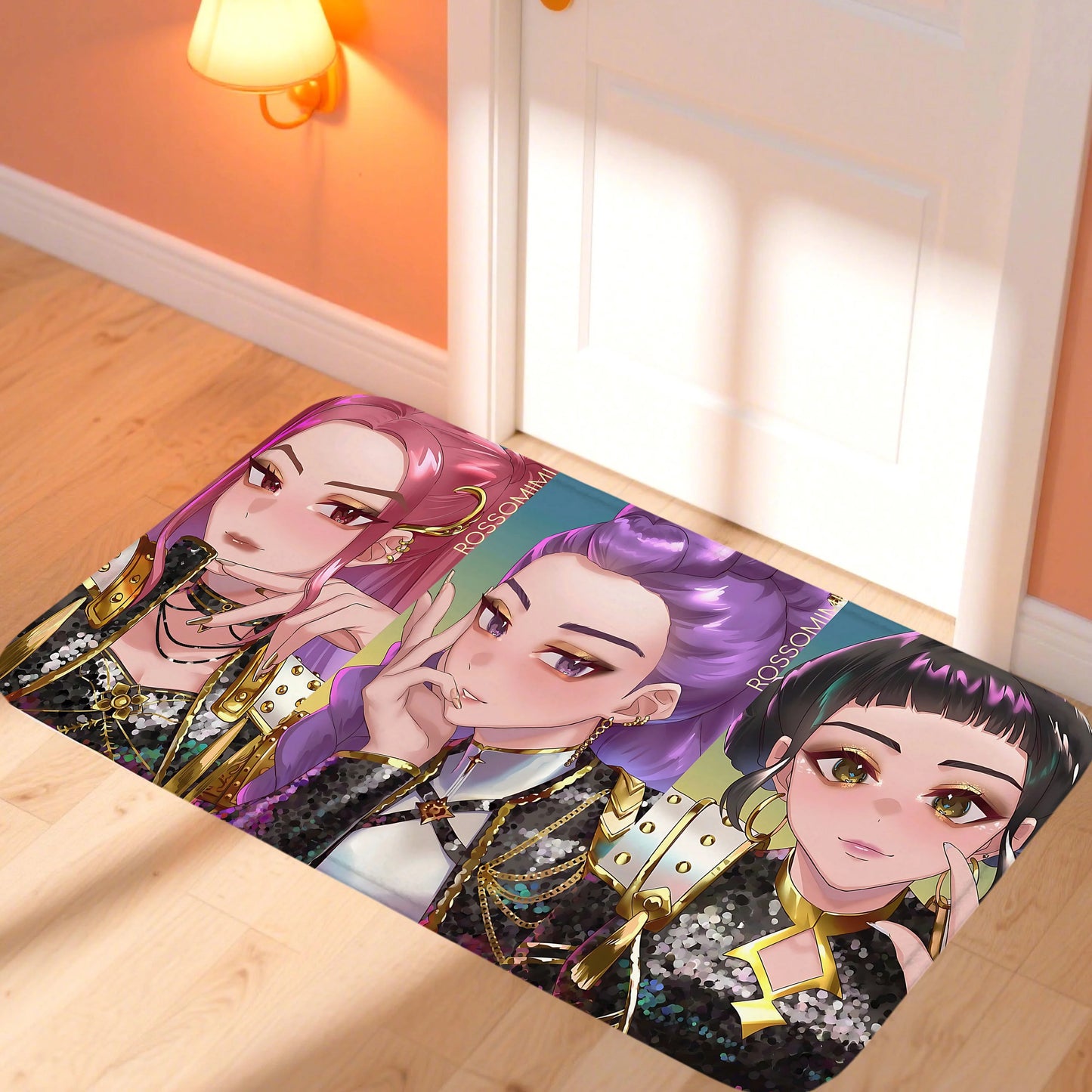 Huntrix K-Pop Demon Hunters Door Mat – Stylish Non-Slip Rug for Bedroom & Living Room
