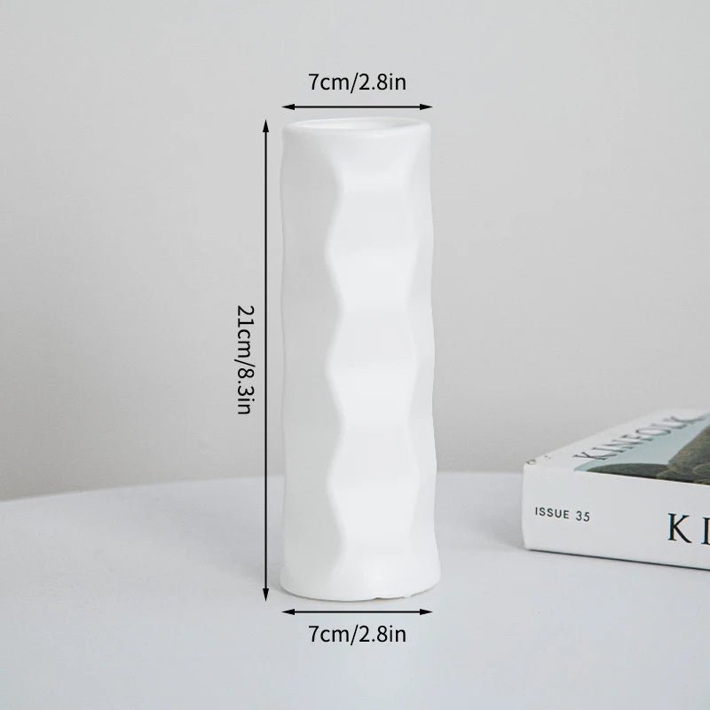 1PC Plastic Spiral White Vase Hydroponic Pot Vase Decoration Home Desk Decorative Vases for Flowers Decoration Maison Floreros - Thrifty Delights