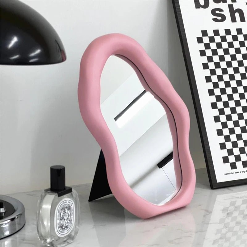 Full Body Mirror Irregular Oval Tabletop Interior Mirrors Decorative Standing Mirror Room Decor Female - Thrifty Delights
