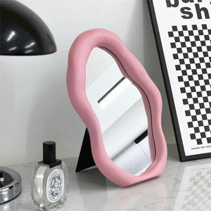 Full Body Mirror Irregular Oval Tabletop Interior Mirrors Decorative Standing Mirror Room Decor Female - Thrifty Delights