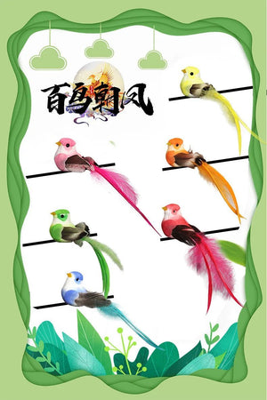 6pcs Cute Artificial Birds Fake Foam Animal Simulation Feather Birds Models Tit DIY Craft Home Garden Ornament Decoration - Thrifty Delights