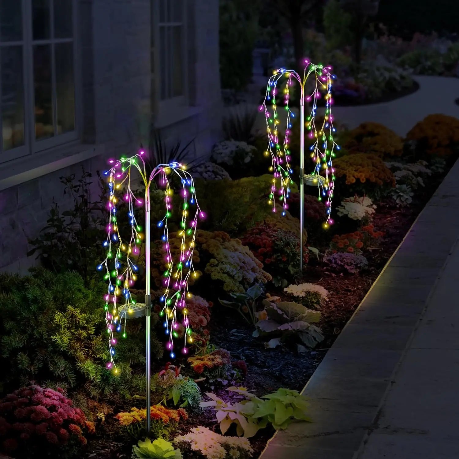 Solar LED String Light Outdoor Solar Artificial Tree Lights Waterproof Willow Trees Lights For Patio Lawn Pathway Garden Decor - Thrifty Delights