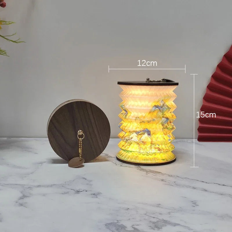 Foldable LED Table Lamp – Touch Dimmable, USB Rechargeable Portable Lantern for Bedroom, Tent, and Bedside Reading