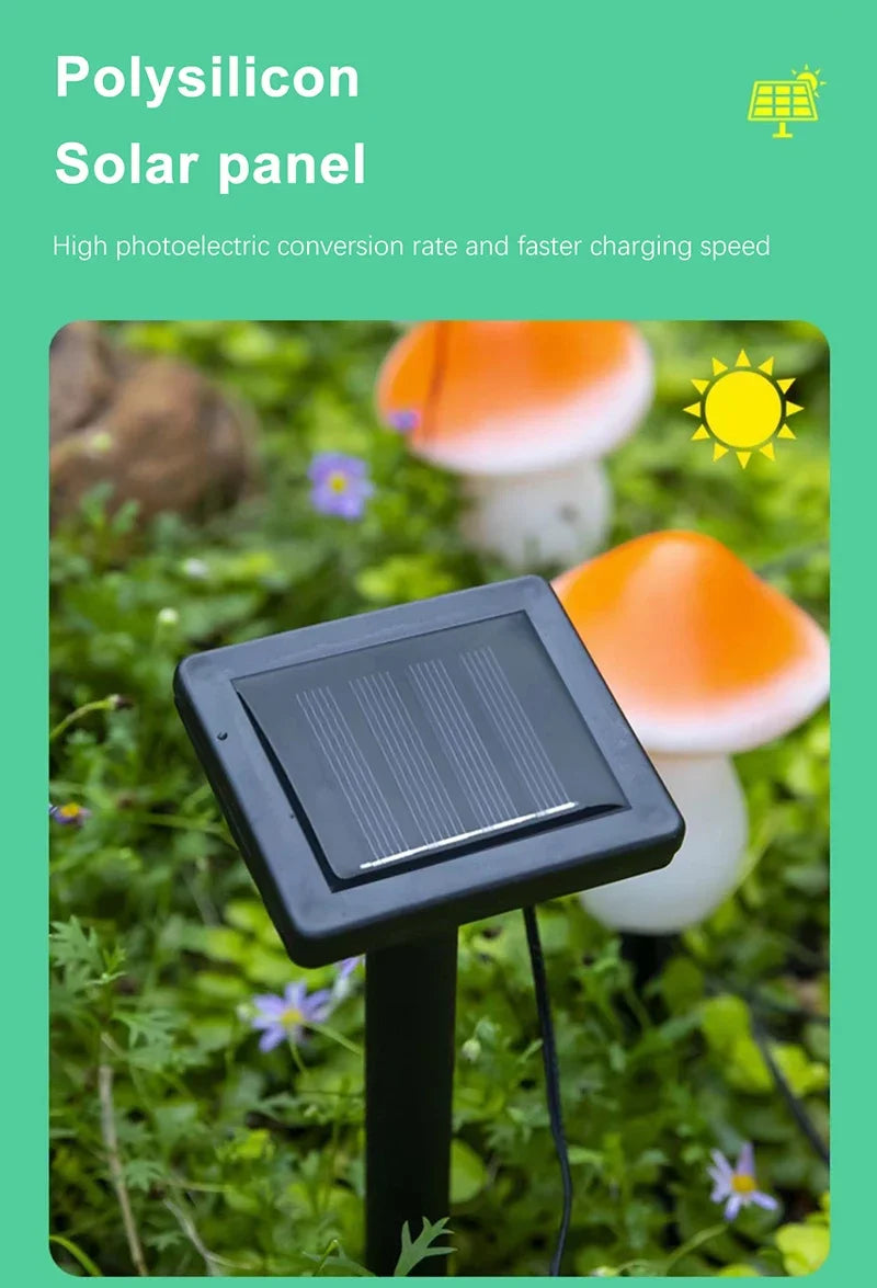 3PCS Solar Powered Mushroom Lights Outdoor Waterproof LED Garden Decor For Wedding Lawn Pathway Landscape Lighting Warm White