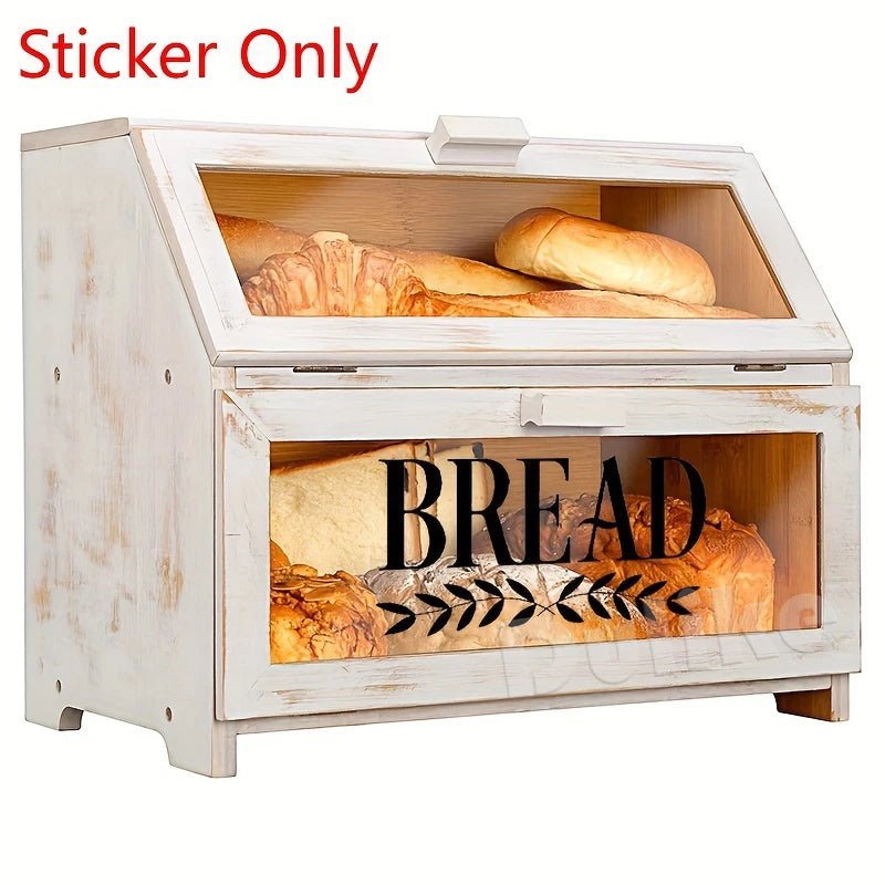 Bread Box Storage Label Vinyl Sticker Bread Box Sign Waterproof Removable Decals Kitchen Decor Farmhouse Style Pantry Decorative - Thrifty Delights