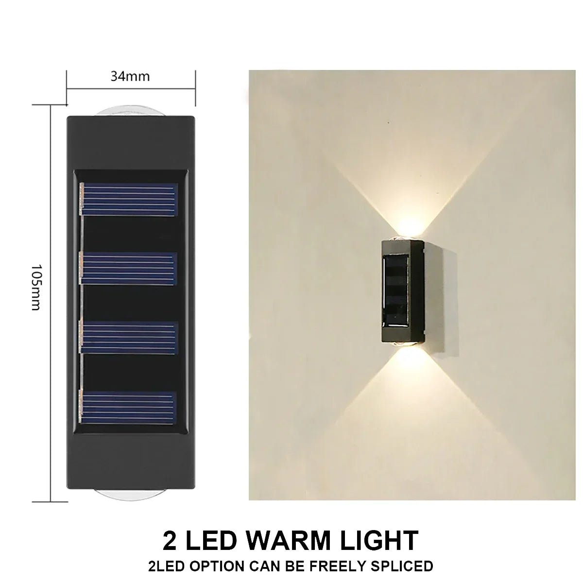 Solar Wall Lamp Outdoor Waterproof Solar Powered Light UP and Down Illuminate Home Garden Yard Decoration Outside Sunlights - Thrifty Delights