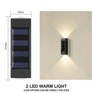 Solar Wall Lamp Outdoor Waterproof Solar Powered Light UP and Down Illuminate Home Garden Yard Decoration Outside Sunlights - Thrifty Delights