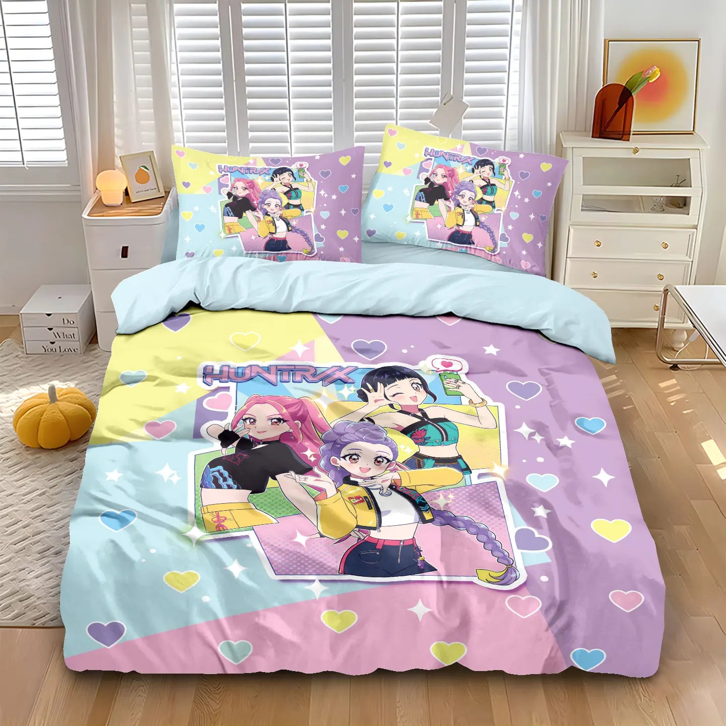 K-Pop Demon Hunters 3-Piece Print Bedding Set – Soft, Stylish & Machine-Washable