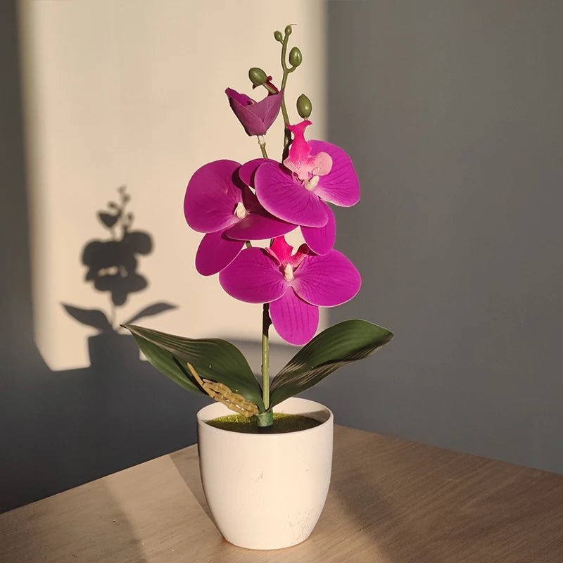 Bonsai Simulated Butterfly Orchid Artificial Potted Plant Desk Dining Table Home Office Vase Wedding Home Room Decoration Gift - Thrifty Delights