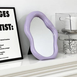 Full Body Mirror Irregular Oval Tabletop Interior Mirrors Decorative Standing Mirror Room Decor Female - Thrifty Delights