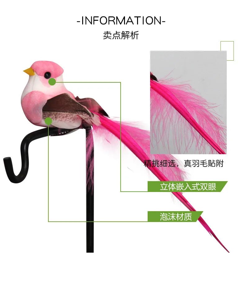 6pcs Cute Artificial Birds Fake Foam Animal Simulation Feather Birds Models Tit DIY Craft Home Garden Ornament Decoration - Thrifty Delights