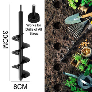 9 Size Garden Auger Drill Bit Tool Ground Drill Earth Drill Spiral Hole Digger Seed Gardening Fence Yard - Thrifty Delights