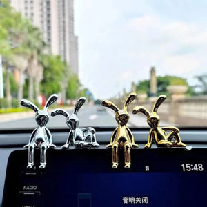 1pc Long Eared Rabbit Center Console Decor Pastable Plating Rabbit 3D DIY Home Furnishings Ornament - Thrifty Delights