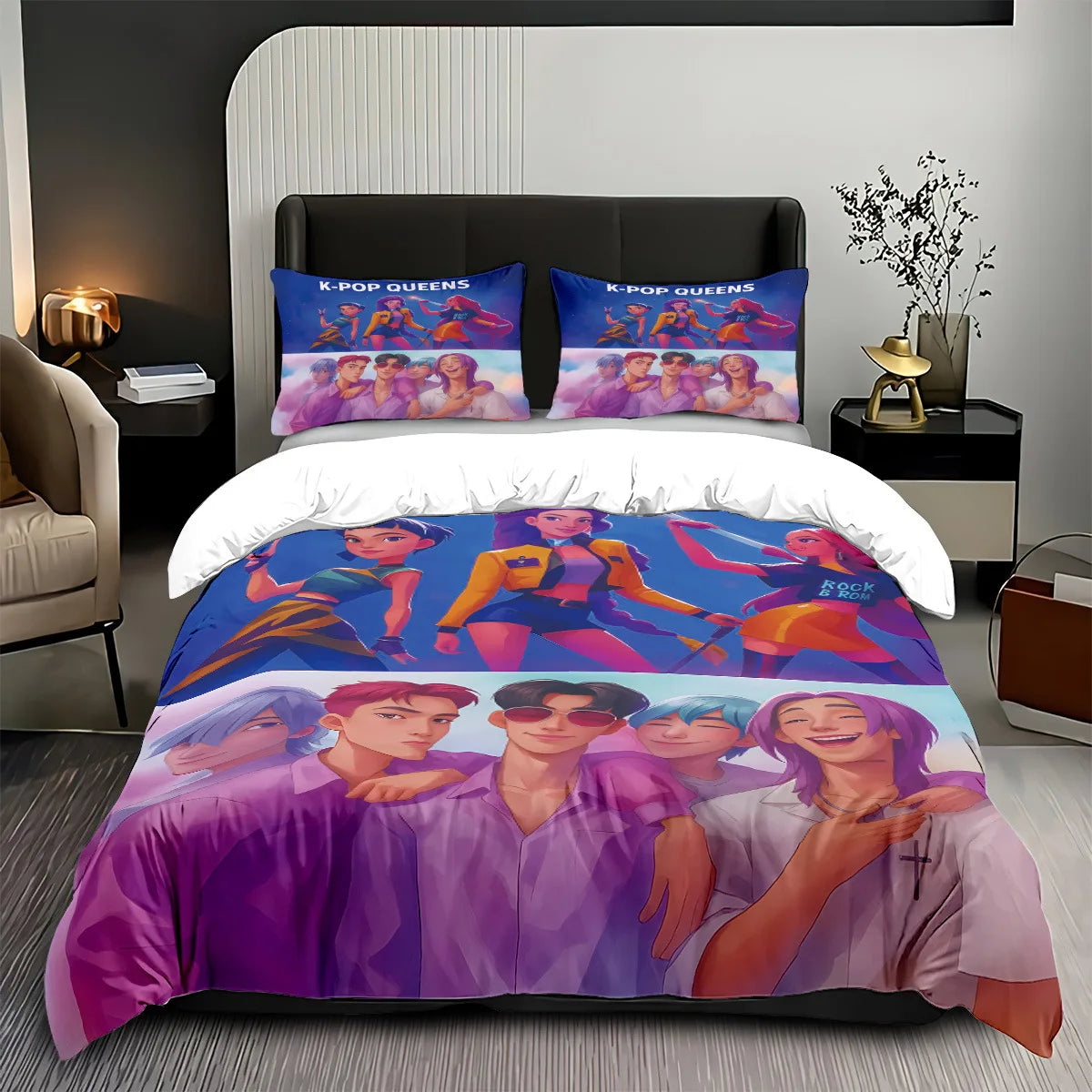 Anime Demon Hunters Zoey Mira Duvet Cover Set – Cute Gift for Girls & Fans