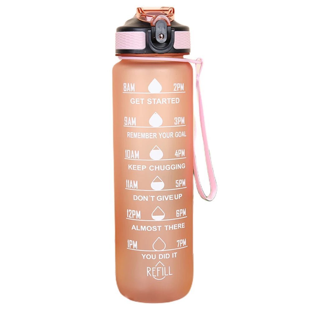 1000ML Drink Bottle Frosted Gradient Cold Water Bottle for Outdoor School Office - Thrifty Delights