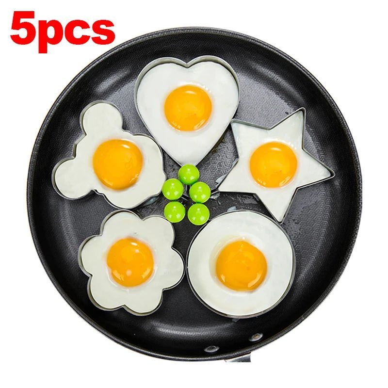 New Stainless Steel Fried Egg Mold Heart Pancake Maker Breakfast Baking Omelette Rings Cooking Tools Kitchen Accessories Gadget - Thrifty Delights
