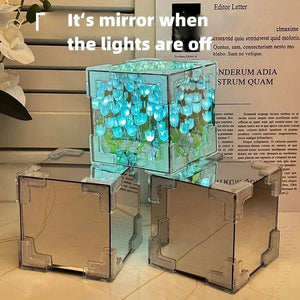 DIY Tulip Cube Lamp Simulation Flower Bedroom Sleeping Table Lamp Handmade Craft Tulips Night Light Birthday Gift - Thrifty Delights
