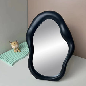 Full Body Mirror Irregular Oval Tabletop Interior Mirrors Decorative Standing Mirror Room Decor Female - Thrifty Delights