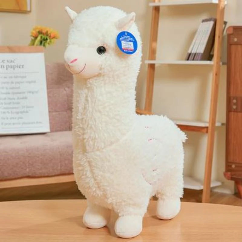 1Pcs Unisex Fine Craftsmanship 25cm New Alpaca Plush Statue 3 Colors Cute Animal Doll Soft Cotton Stuffed Doll Home Office Decor