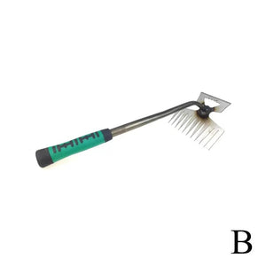 2 In 1 Garden Rake Manual Weed Grass Rooting Tool Puller Shovel 5/6/11 Tooth Weeding Removal Hand Gardening Loose Soil Tool - Thrifty Delights