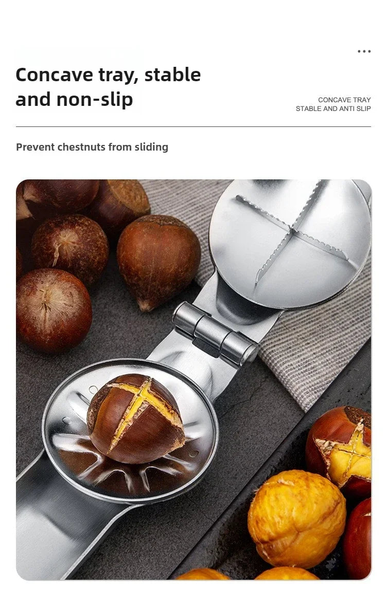 Stainless Steel Chestnut Peeler & Walnut Nut Cracker Clip for Kitchen
