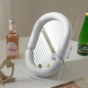 Full Body Mirror Irregular Oval Tabletop Interior Mirrors Decorative Standing Mirror Room Decor Female - Thrifty Delights