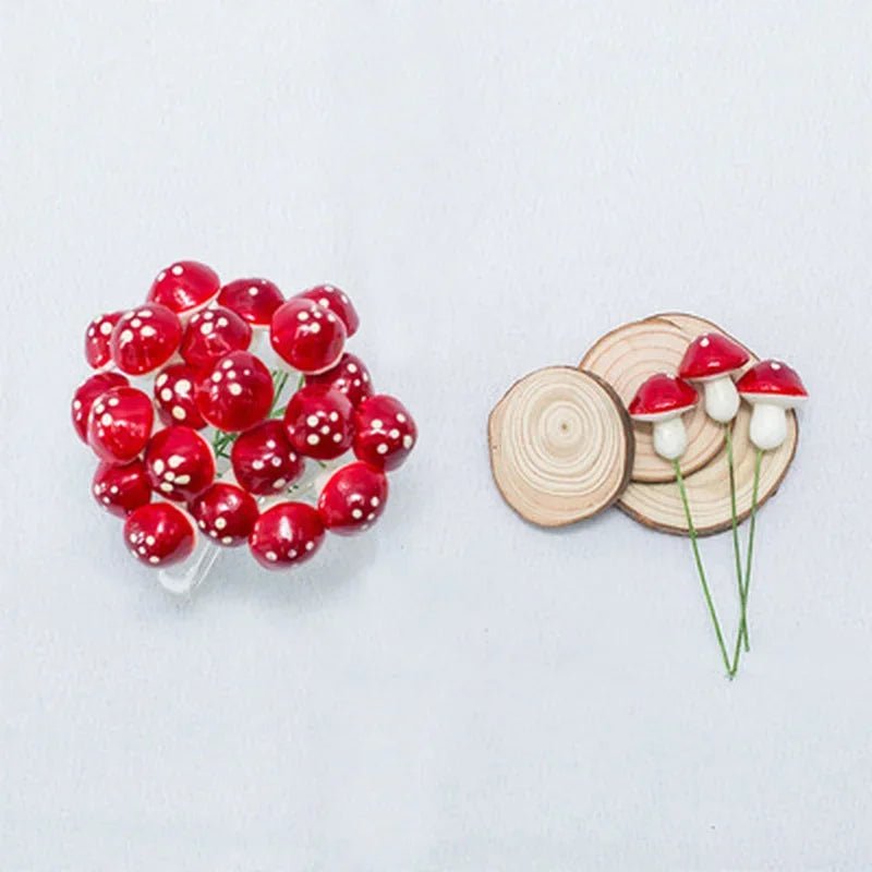 10Pcs/Set Artificial Mini Mushroom Miniatures Fairy Garden Moss Terrarium Resin Crafts Decorations Stakes Craft 2cm 3cm - Thrifty Delights