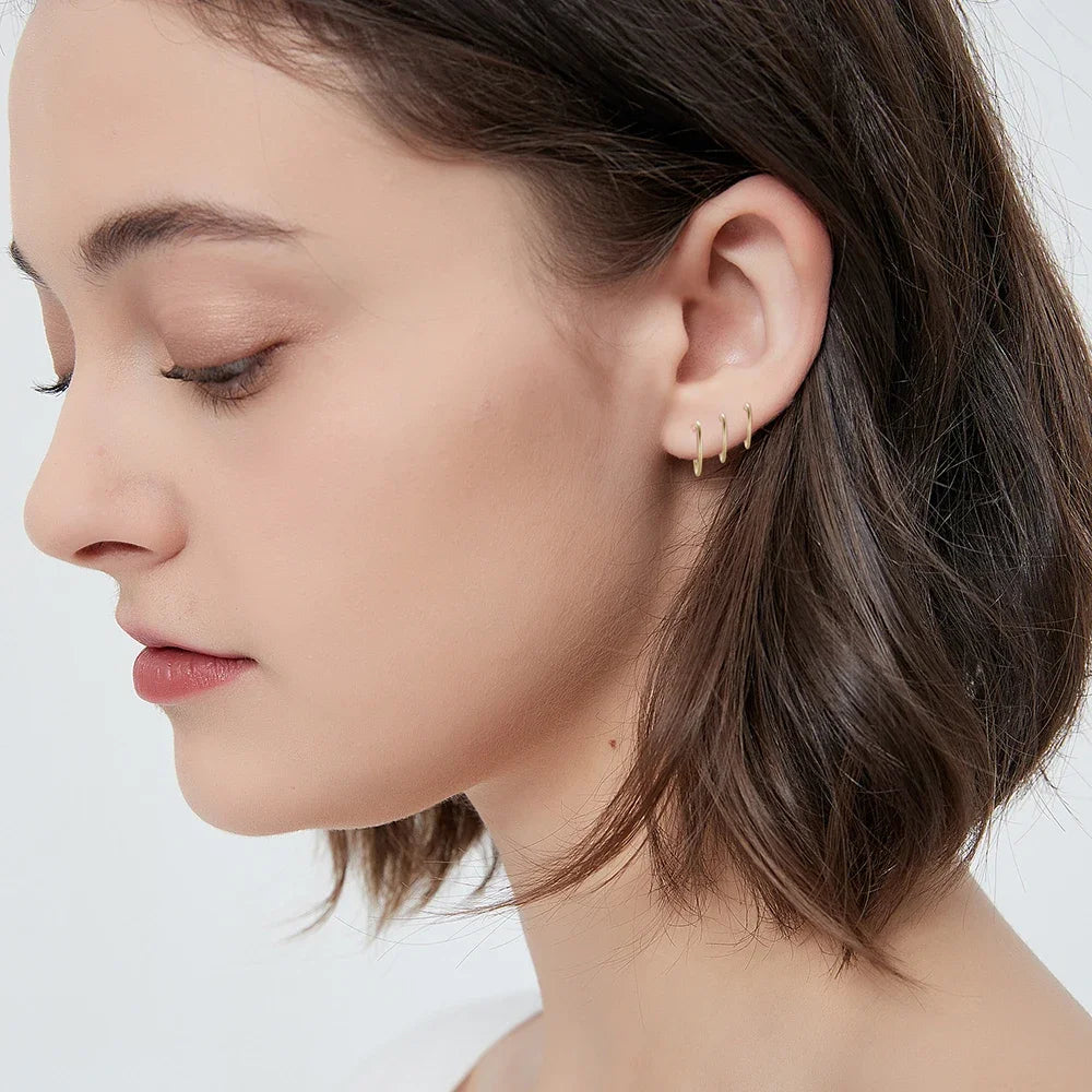 Seamless 316L Stainless Steel Gold Hoop Piercing Jewelry (2-6PCS)