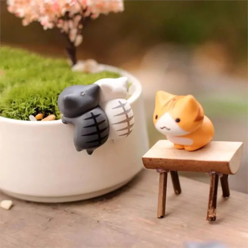 6Pcs/Set Cartoon Lucky Cat Home Garden Bonsai Decorations Miniatures Gift Lovely Micro Landscape Kitten Miniature Craft - Thrifty Delights