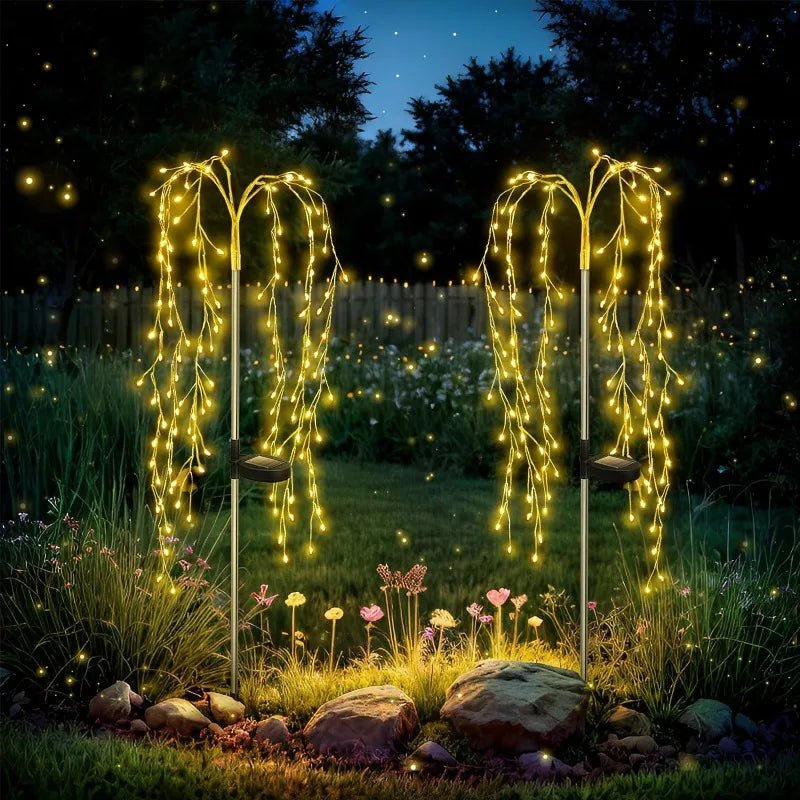 Solar LED String Light Outdoor Solar Artificial Tree Lights Waterproof Willow Trees Lights For Patio Lawn Pathway Garden Decor - Thrifty Delights