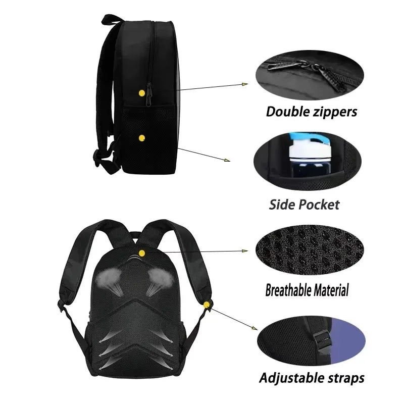 Cartoon Game Child School Backpack with Lunch Bags ,Pencil Bags ,School N-ninjagos Bags for Boys Girls Best Gift