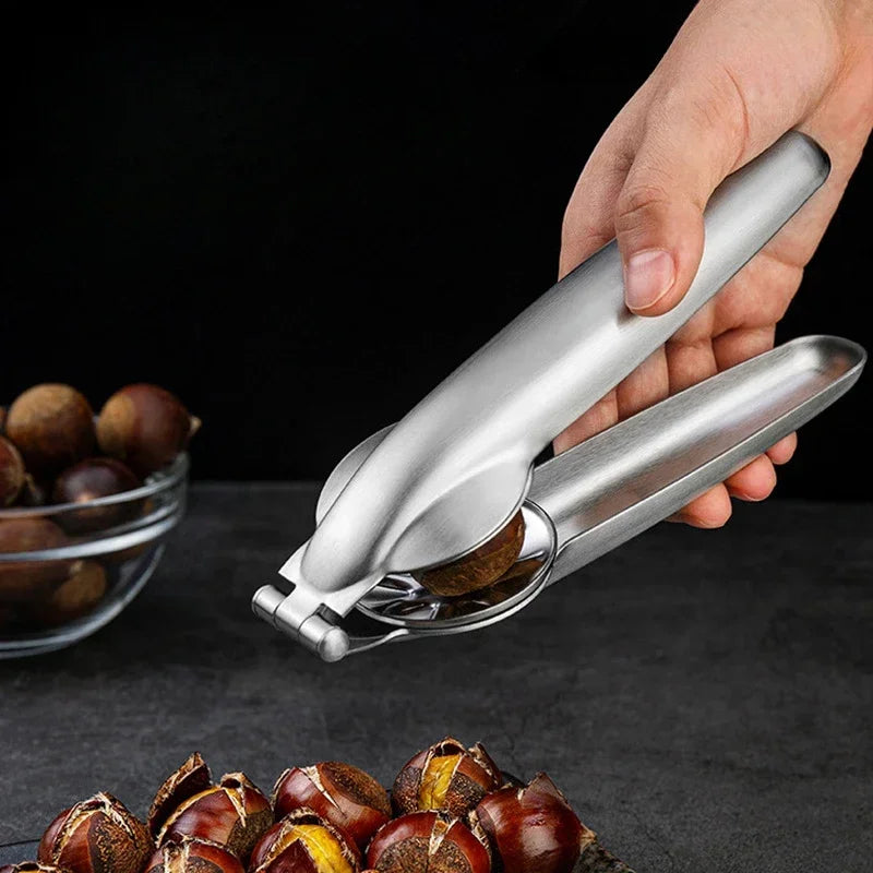 Stainless Steel Chestnut Peeler & Walnut Nut Cracker Clip for Kitchen