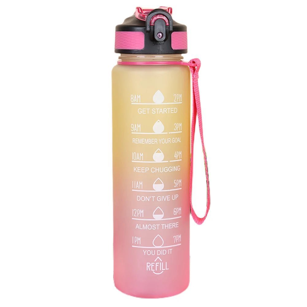 1000ML Drink Bottle Frosted Gradient Cold Water Bottle for Outdoor School Office - Thrifty Delights