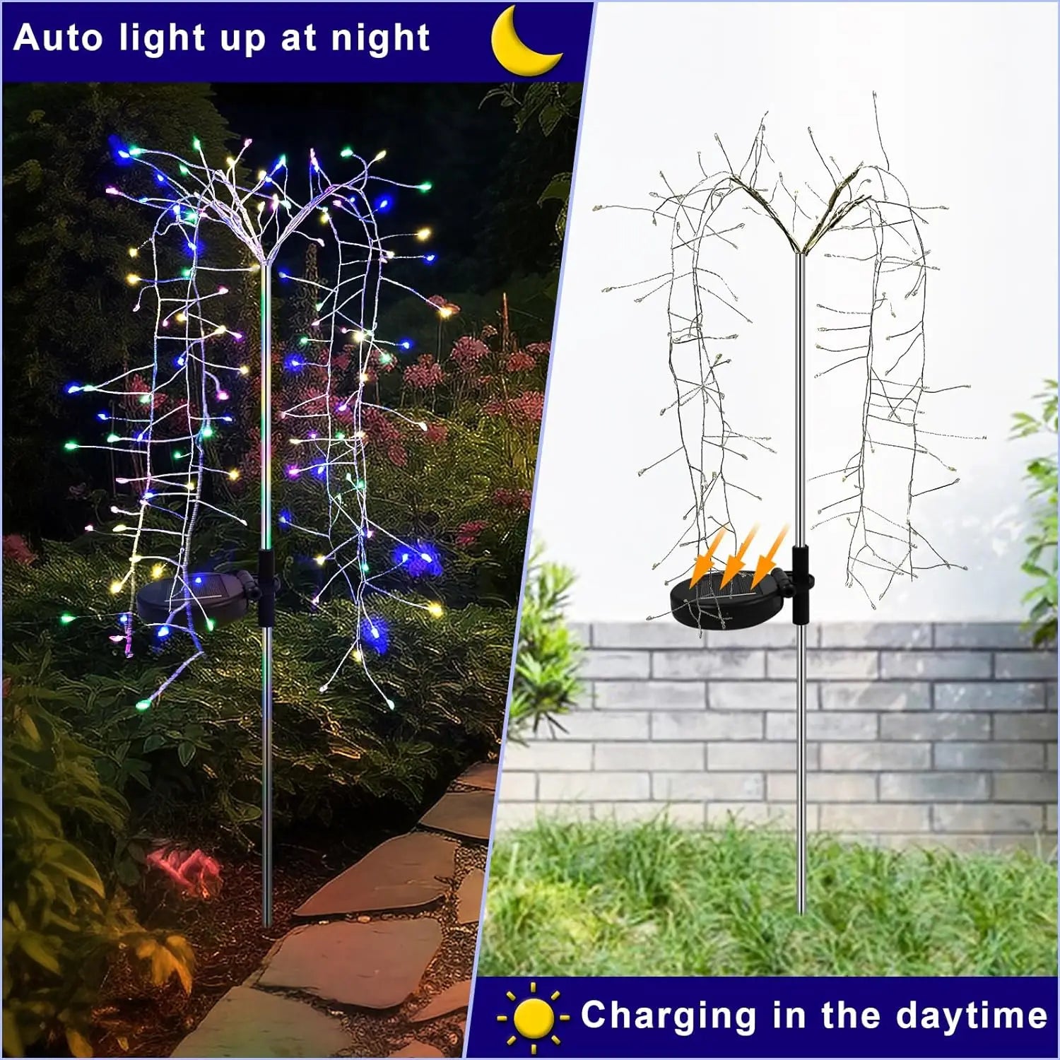 Solar LED String Light Outdoor Solar Artificial Tree Lights Waterproof Willow Trees Lights For Patio Lawn Pathway Garden Decor - Thrifty Delights