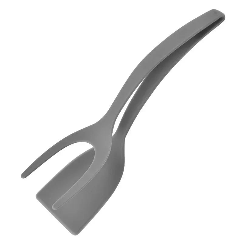 2-in-1 Silicone Spatula and Tongs: Non-Stick Egg Flipper & Cooking Tool