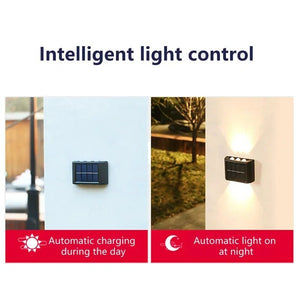 Solar Wall Lamp Outdoor Waterproof Solar Powered Light UP and Down Illuminate Home Garden Yard Decoration Outside Sunlights - Thrifty Delights
