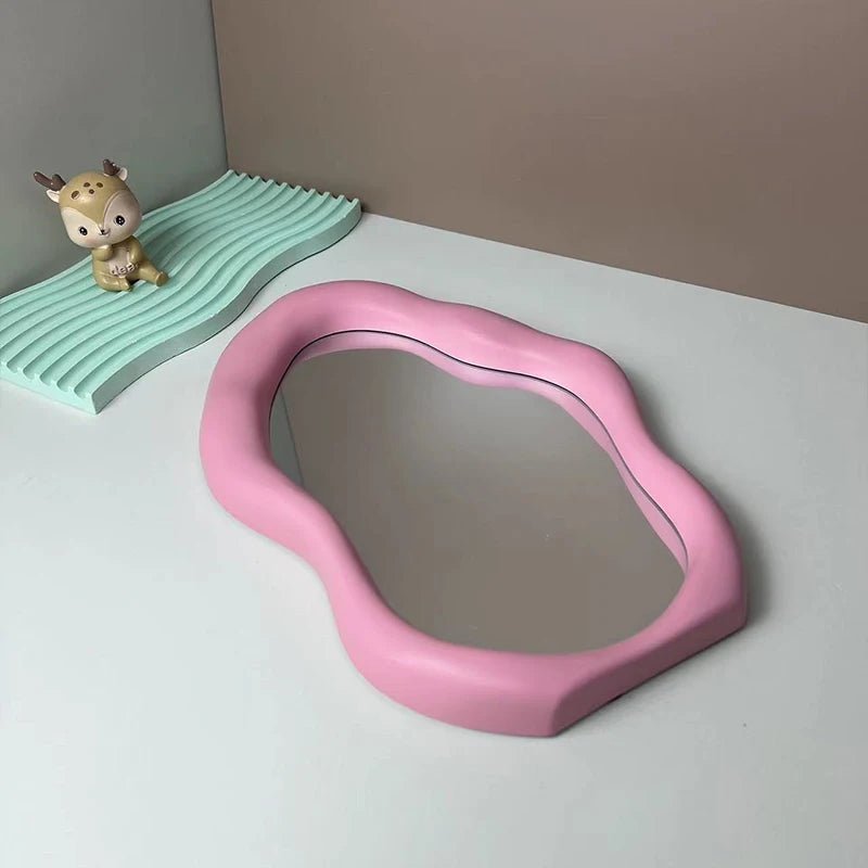 Full Body Mirror Irregular Oval Tabletop Interior Mirrors Decorative Standing Mirror Room Decor Female - Thrifty Delights