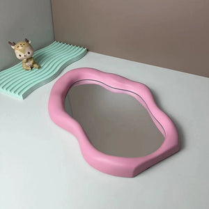 Full Body Mirror Irregular Oval Tabletop Interior Mirrors Decorative Standing Mirror Room Decor Female - Thrifty Delights