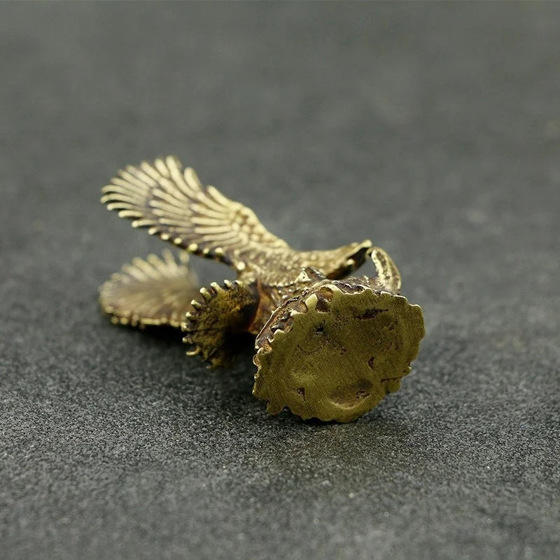Antique Brass Eagle Sculpture Mini Resin Desk Ornament Home Décor