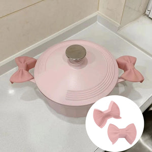 2pcs Silicone Oven Mitts Creative Bow Shape Oven Gloves Heat Resistant Holders For Cooking Mini Oven Gloves Kitchen Tool - Thrifty Delights