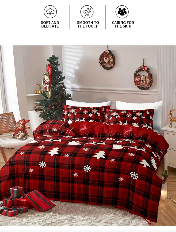 3-Piece Christmas-Themed Duvet Cover Se