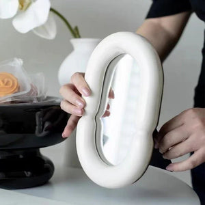 Full Body Mirror Irregular Oval Tabletop Interior Mirrors Decorative Standing Mirror Room Decor Female - Thrifty Delights
