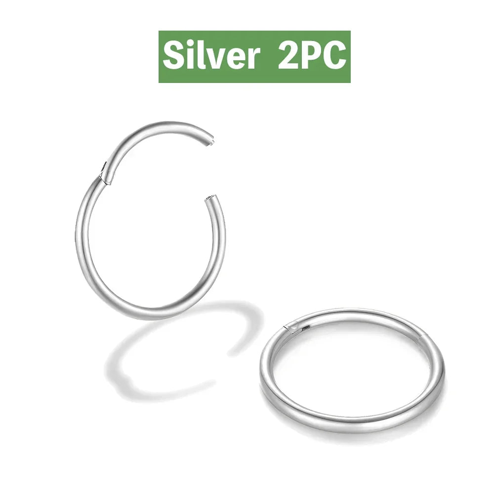 Seamless 316L Stainless Steel Gold Hoop Piercing Jewelry (2-6PCS)