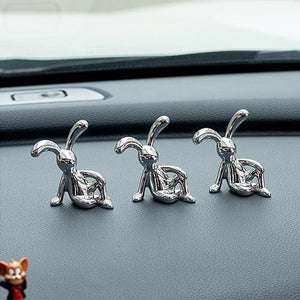 1pc Long Eared Rabbit Center Console Decor Pastable Plating Rabbit 3D DIY Home Furnishings Ornament - Thrifty Delights