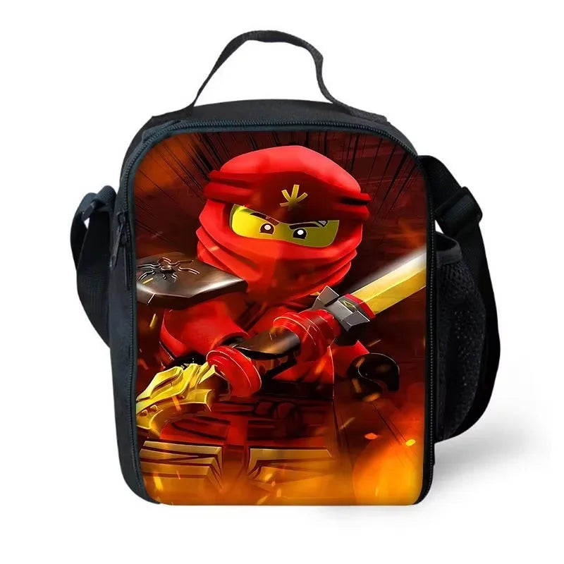 Cartoon Game Child School Backpack with Lunch Bags ,Pencil Bags ,School N-ninjagos Bags for Boys Girls Best Gift