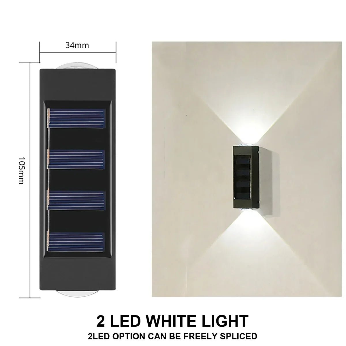 Solar Wall Lamp Outdoor Waterproof Solar Powered Light UP and Down Illuminate Home Garden Yard Decoration Outside Sunlights - Thrifty Delights